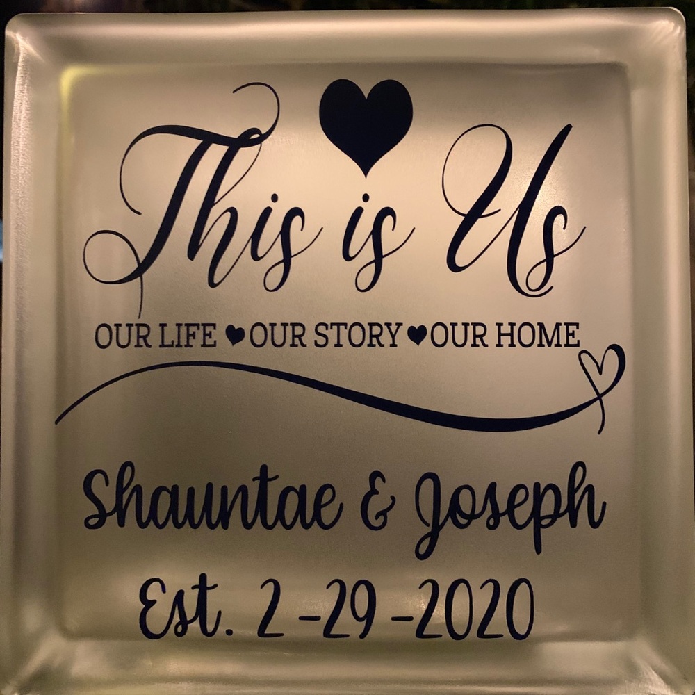 Custom Light Block with names and date